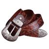 Hochwertiger Court-Style Geprägter Western Cowboy Stahl Schnalle Gürtel Echtes Leder Designer Herren Gürtel Punk Jeans Gürtel für Männer
