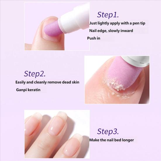 3.5ML 3-in-1 Nail Care Pen Cuticle Pusher Nail Oil Pen with Ceramic Tip Men Women Hangnail Dry Damaged Nails Cuticle Treatment Remover Pen