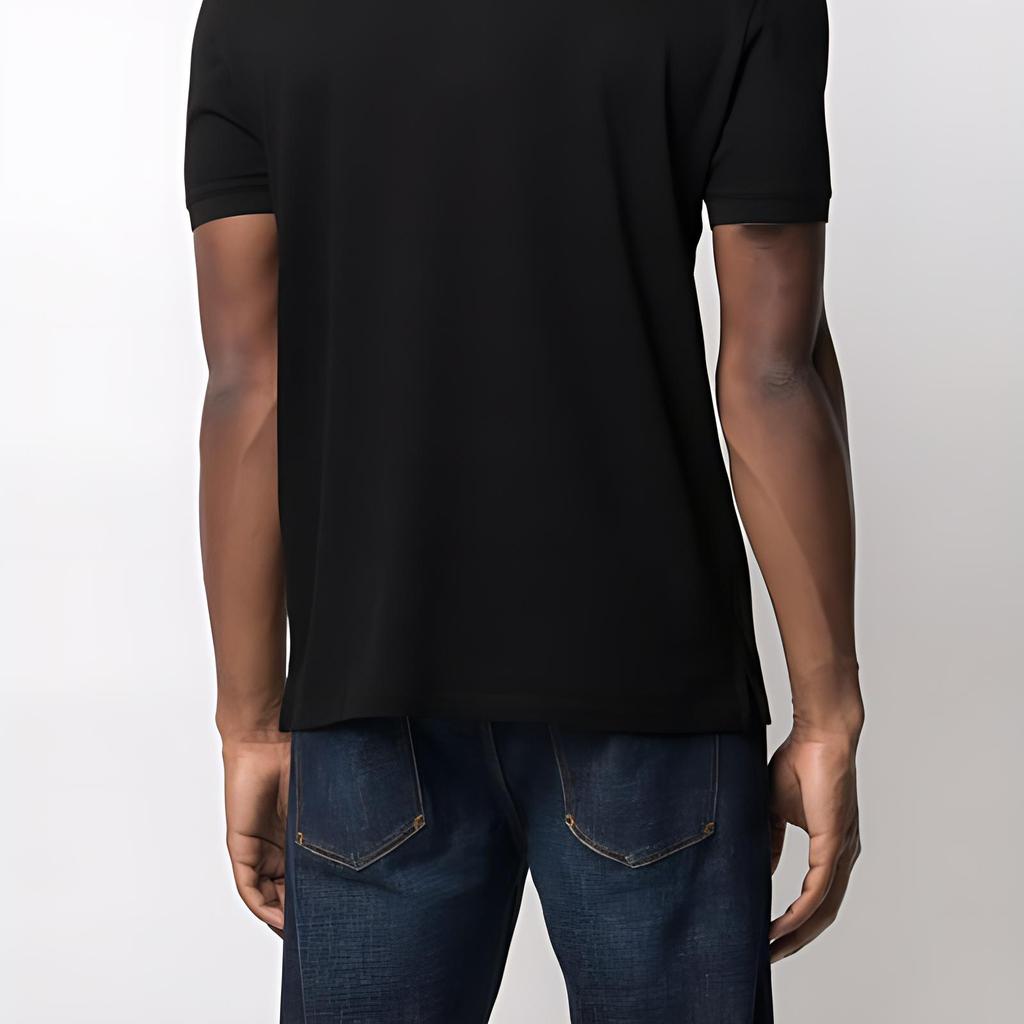 Emporio Armani Solid Color Short Sleeve Polo Shirt Men tops Black 3K1FM6-1JTKZ-0999