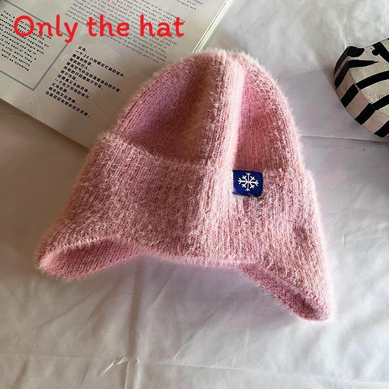 Soft Polyester Knit Ear Cover Hat For Autumn Winter Casual Womens Wear