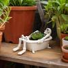 Bathtub Skeleton Ornament Halloween Skeleton Decor Skeleton Flower Pot Resin Planter for Succulents Halloween Decor Desktop