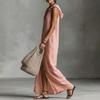 Hooded Sleeveless Maxi Dress for Women Button Down Casual Shirt Dress with Pockets Summer Beach Sweatshirt Long Dress