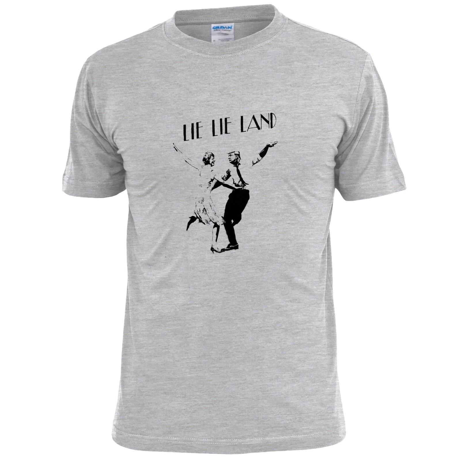 Mens Banksy Lie Lie Land Trump And May Graffiti T shirt Street Art Urban XL