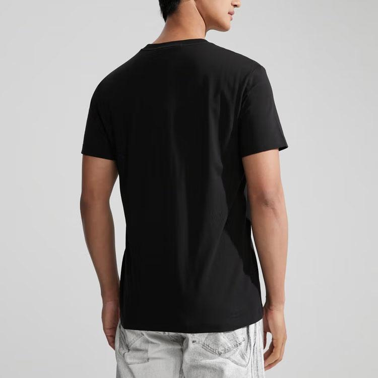 Calvin Klein Versatile Letter Print Comfortable Short Sleeve T-Shirt Unisex Tops Space-Black J321612-BEH