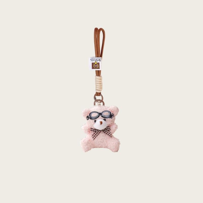 Doll Plush Doll Cartoon Keychain Pendant Mini Toy Cute Bear Short Bow Tie Bag Lanyard Pendant