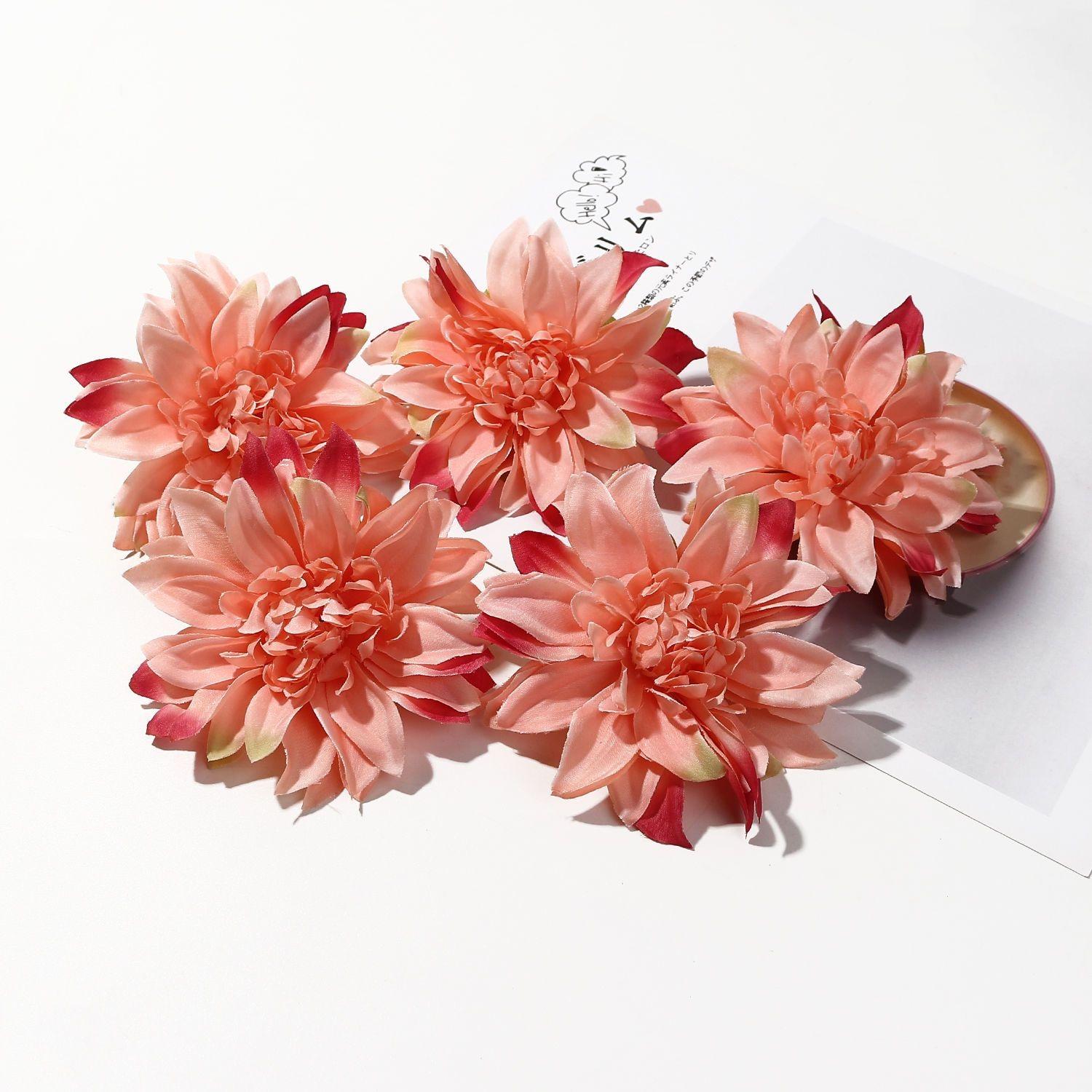 

5/10Pcs 9cm Artificial Hsinchu Chrysanthemum Silk Flower Heads Simulated Flower Home Decoration Wedding Decoration DIY Wreath 5Pcs