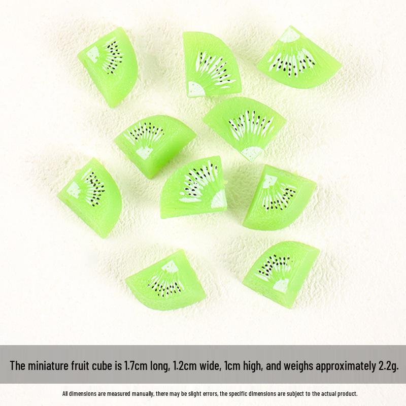 Miniature Fruit Cube Toys: Pitaya, Mango, Kiwi - Fruit Salad Platter Accessories