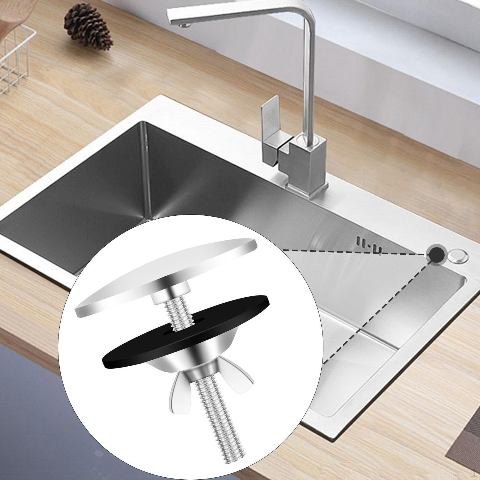 

Kitchen Sink Hole Cover Easy to Install Replacement Tap Plate Stopper for Dorm Public black