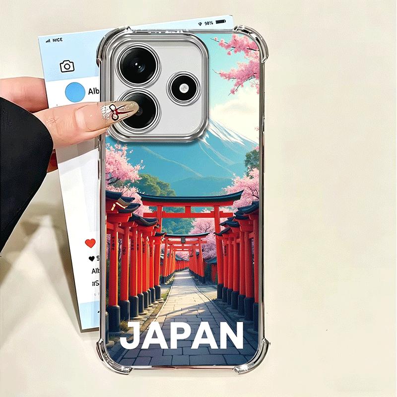 Osaka Tokyo Japan Scenery Soft Phone Case For Xiaomi Poco X7 X8 Pro Max X6 X5 X3 F8 Ultra F7 M8 M7 M5S Redmi 15C 15A 15 14C 13C
