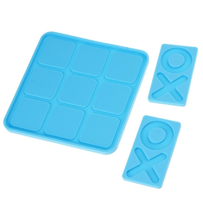 Tic Tac Toe Game Board and X O Silicone Molds Set Epoxy Resin DIY Art Craft Mold for Christmas NightA Art Crafts Tools
