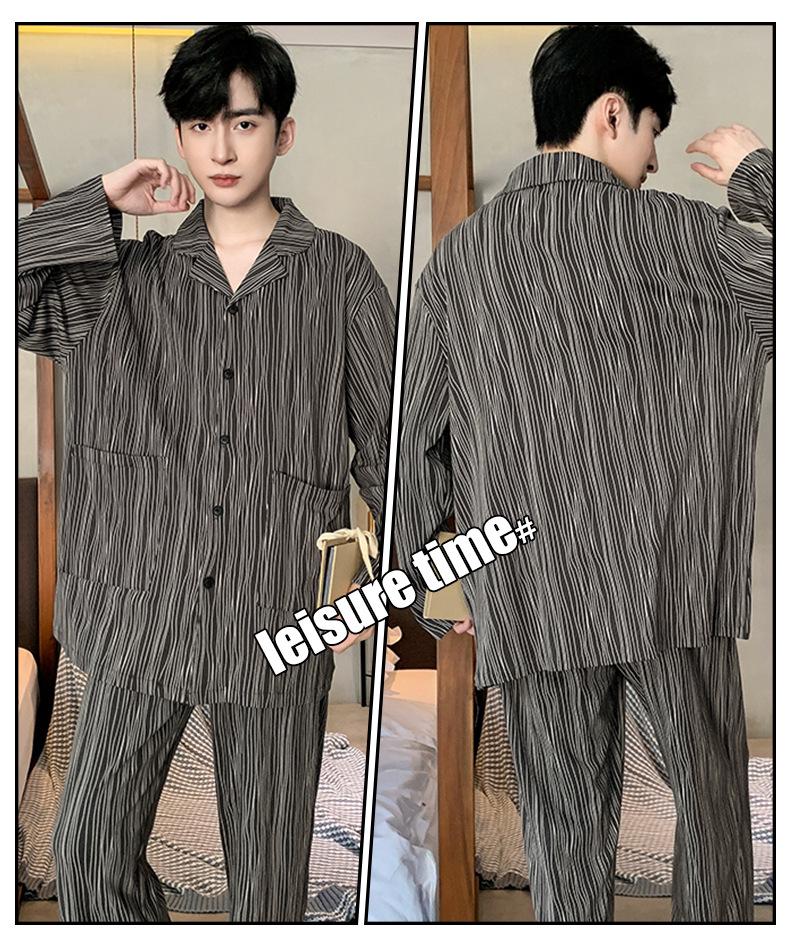 2025 Men's Cartoon Pajamas - Spring & Autumn, Plus Size, Teen Long Sleeve & Pants Homewear