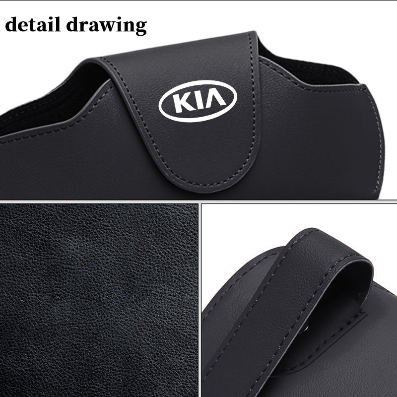 For KIA Leather Car Logo Sunglasses Case Sun Visor Sunglasses Storage Accessories Rio K5 K2 Sportage Ceed Sorento Picanto udrgf