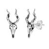 Vnox Gothic Goat Earrings for Men Boy,  Punk Rock Metal Goat Head Skull Skeleton Stud Earrings, Cool Unisex Ear Jewelry