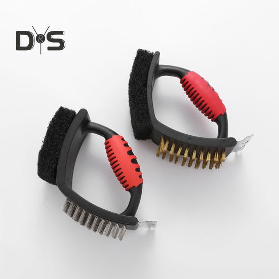 Univerzální škrabka na grilování 3 v 1 Tepelně odolná nerezová ocel na čištění grilů pro plynové uhlí a běžné trouby