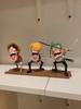 One Piece Q Version Sitting Pose Luffy, Zoro, Sanji Figures - Trendy Play Doll Model Toy Ornament