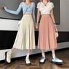 Luxury Long Pleated Skirts for Women Spring New Elegant Office Ladies Chic Elastic Band Fashion A Line Midi Skirt