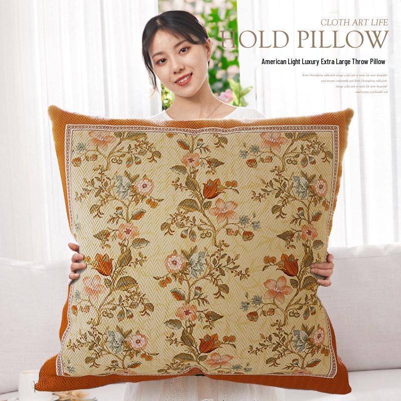 American Retro Sofa Bed Backrest - Large, Super Soft Throw Pillow with High-End Pillowcase (Core Not Included)