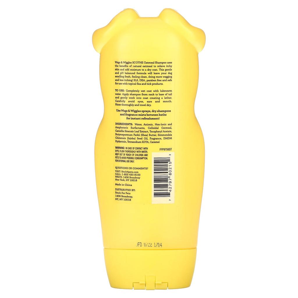 Wags & Wiggles Soothe Oatmeal Shampoo, Warm Vanilla, 473 Ml (16 Fl Oz)