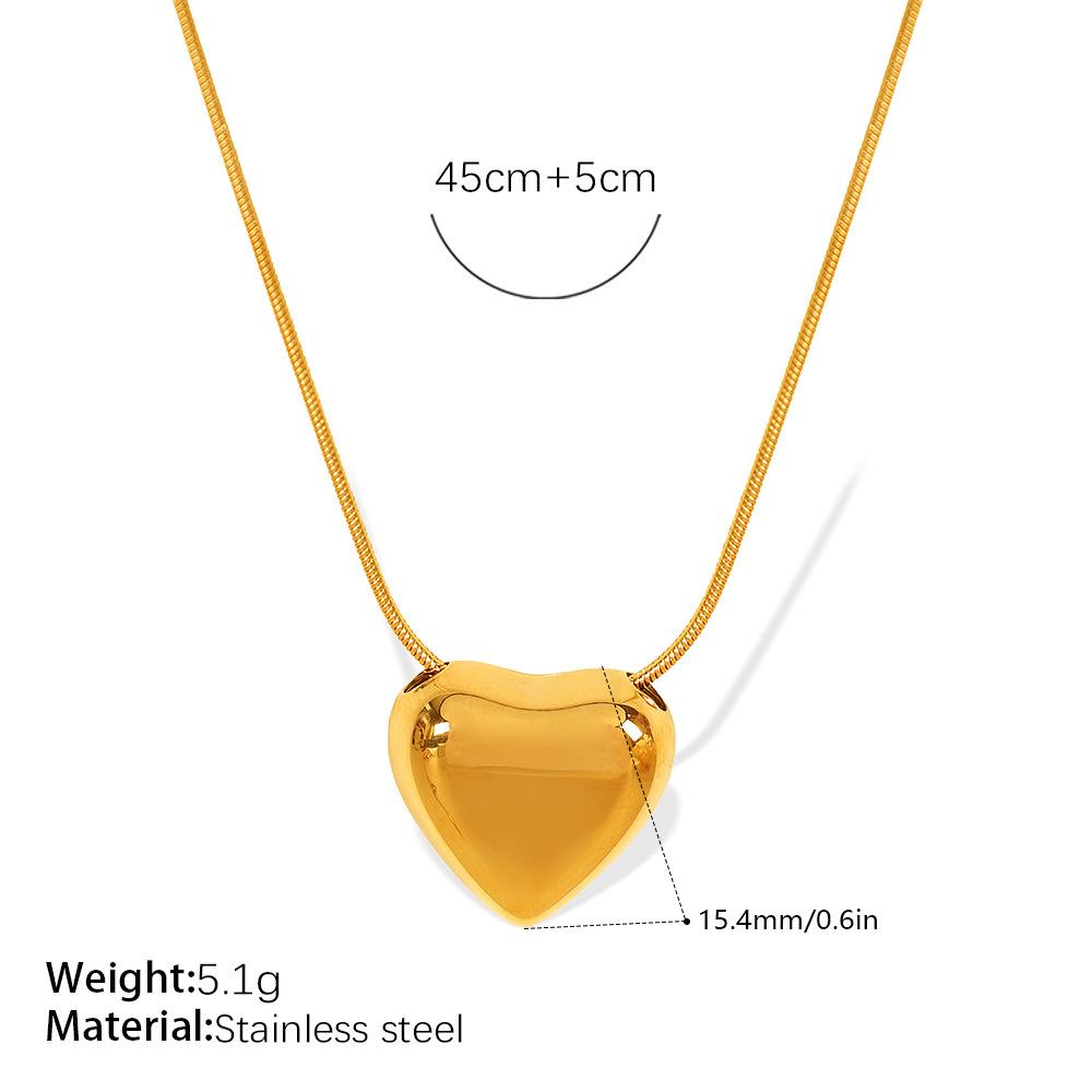 Cold Wind Gold Love Pendant Necklace Clavicle Chain Stainless Steel Gold Plated Personality Versatile Jewelry Women