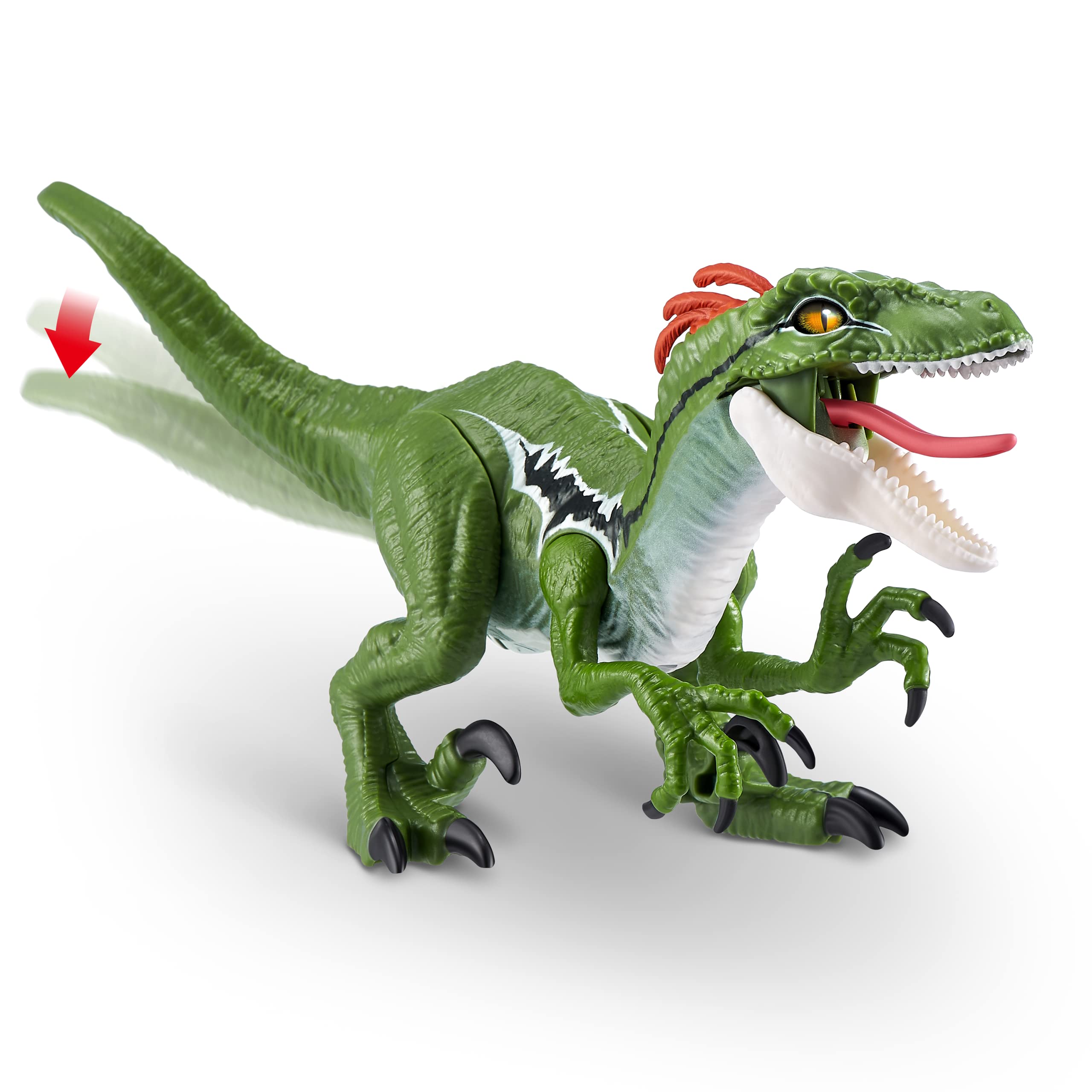 ZURU Robo Alive Dino Action Raptor Dinosaur Toy with Real Biting Action and Realistic Roaring Sounds, Powered Robot Interactive Electronic Reptile