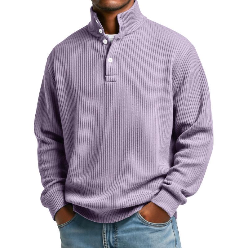 2024 Men s Retro Europe 4-Button Henley Shirt, 3D Digital Print, Long Sleeve, Loose Fit Fashion Sweatshirt M