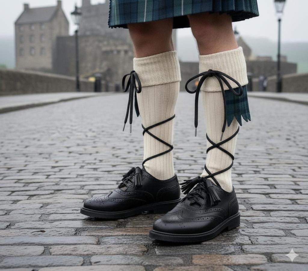 Ghillie Brogues Leather Brogues Scottish Kilt Shoes Oxford Boots for Kilts Scottish Dress