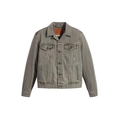 Levis Einfarbige Denimjacke mit kubanischem Kragen und langen Ärmeln für Herren Jacken Grün 72334-0695