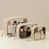New Waterproof Cosmetic Bag Large Capacity Zipper Closure Toiletry Bag PU Transparent Makeup Bag Travel