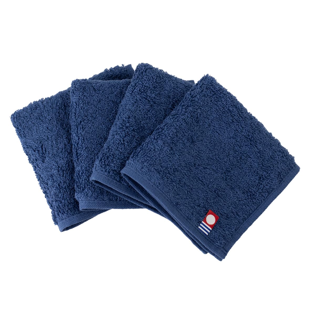 

[aso] Имабари Ручные полотенца, Набор из 4 штук, Средняя толщина, 20 x 20 см, 100% хлопок, Сделано в Японии, Платок-полотенце, Полотенце для всех (Набор из 4 штук, Темно-синий)