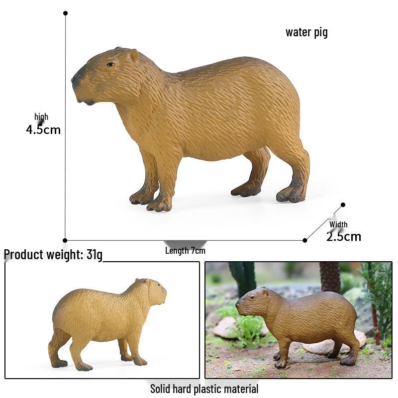 Wild Safari Animal Figurines: Giraffe, Elephant, Rhinoceros, Brown Bear, Tiger, Lion, Leopard, Hippopotamus - Solid Cognitive Toys