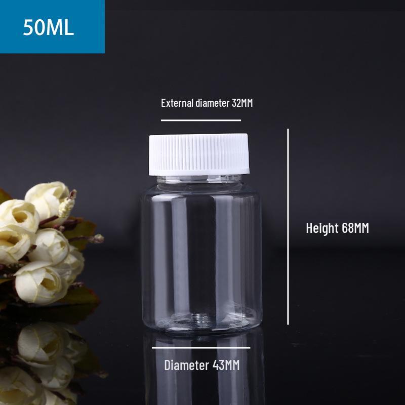 PET Wide-Mouth Transparent Dispensing Bottle with Lid - Solid/Liquid Container