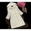 Winter Women's White Faux Fur Coat Hooded Fluffy Jacket