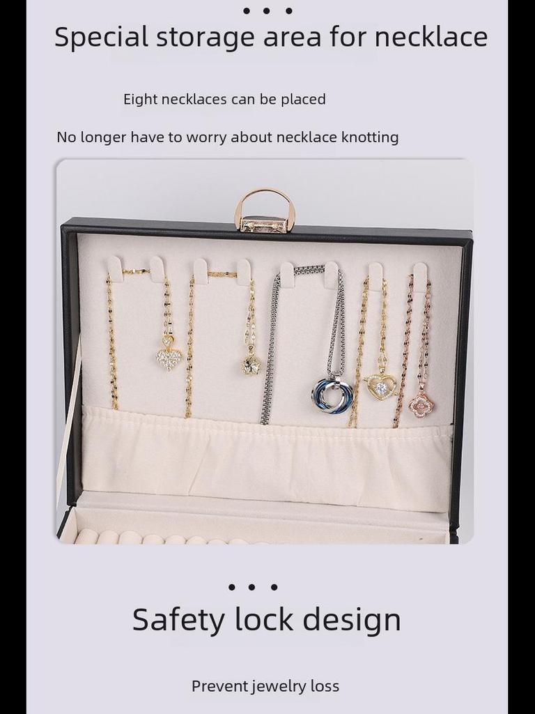 Mehrschichtige Schmuckschatulle für Ringe, Ohrringe, Halsketten, Armbänder und Haarschmuck