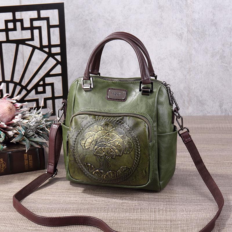 Faux Leather Backpack for Woman Vintage Everyday Backpacks Women Luxury Bags Designers Brown Green Wine Red