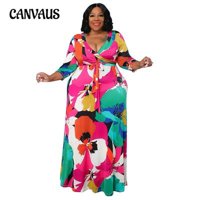 İlkbahar ve Sonbahar Kadın Elbise Artı Boyutu V Yaka Moda Kravat Bel Seksi Elbiseler