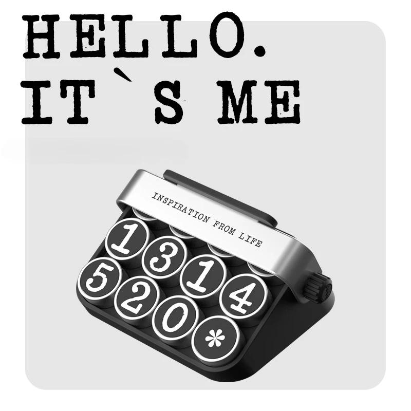 Creative Temporary Parking Card Retro Typewriter Hidable Temporary Auto Stop Phone Number Display Car Interior Decor