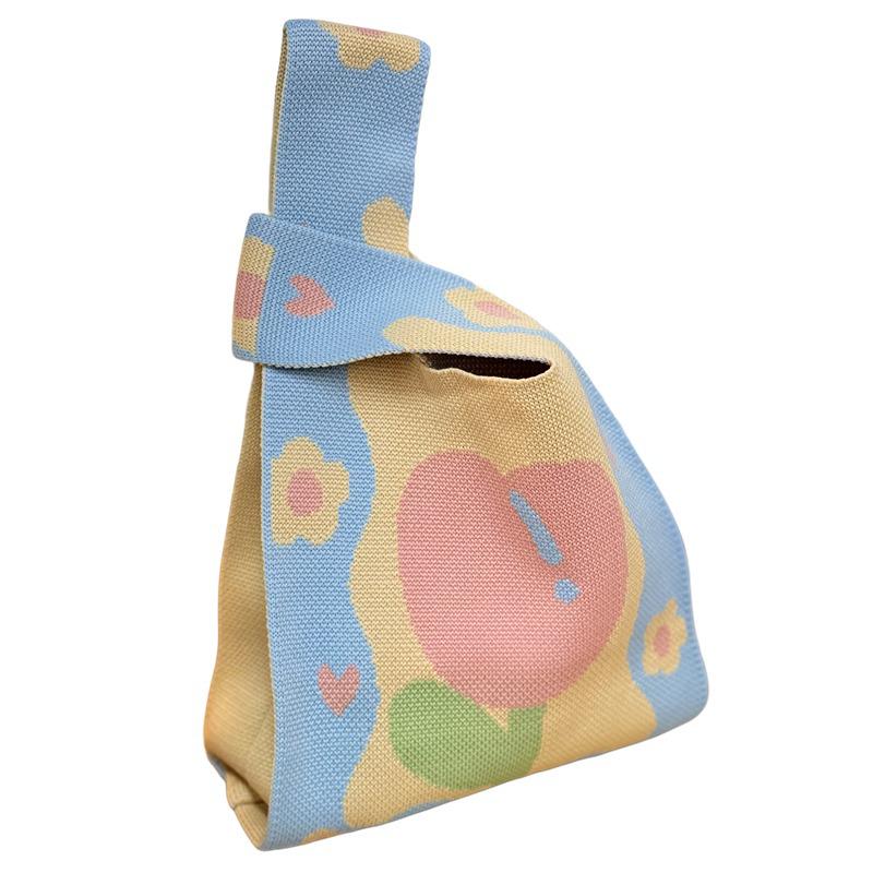 Festive Knitted Wedding Candy Bag - Personalized Korean Handbag with Logo