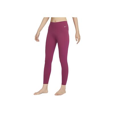 Nike Kalhoty na fitness s vysokým pasem a úzkým střihem s potiskem loga řady Zenvy Dámské spodky Redwood-Purple DQ6014-653