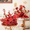 Red Wedding Banquet and Living Room Artificial Flower Decoration