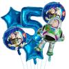 6pcs Toy Story Foil Balloons Buzz Lightyear Woody Birthday Party Decorations Kids Ballon Baby Shower Aluminum Film Balloon Round Sensory Compression