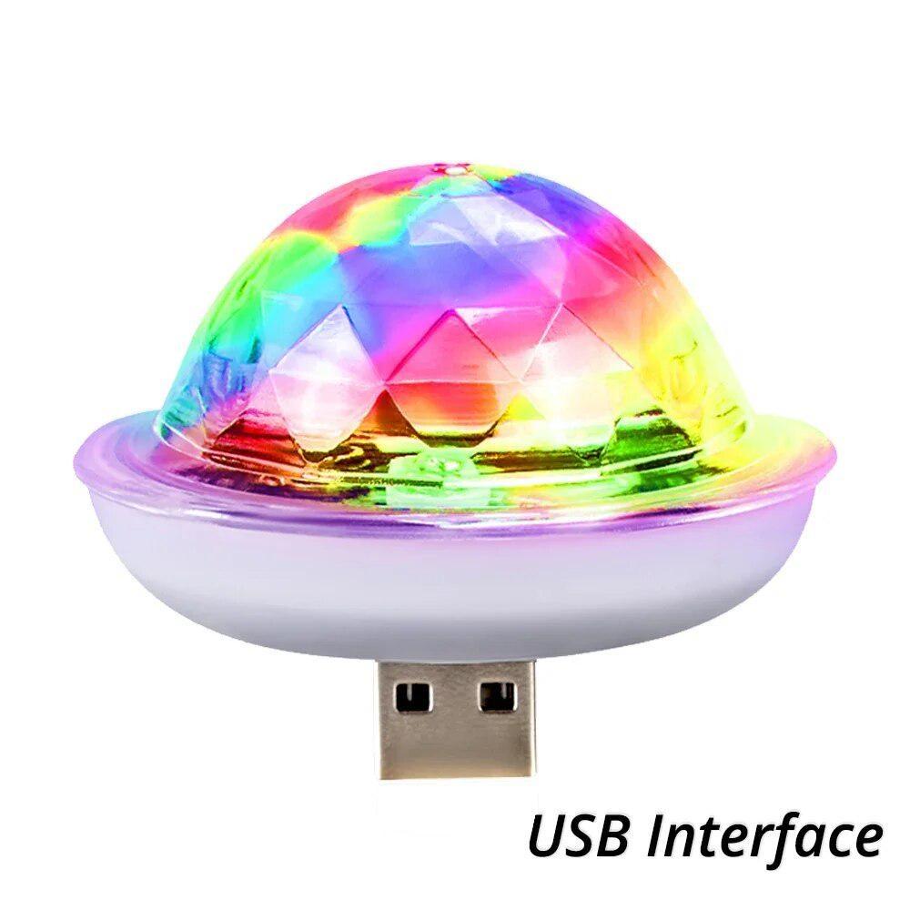 

1 шт. USB Dj Лампа Светодиодная Барная Ночная Лампа Светодиодная RGB Дискотека Сценический Проектор Приветственный Микро Хрустальный Шар Звуковая Лампа для Вечеринки 1PCS LED белый