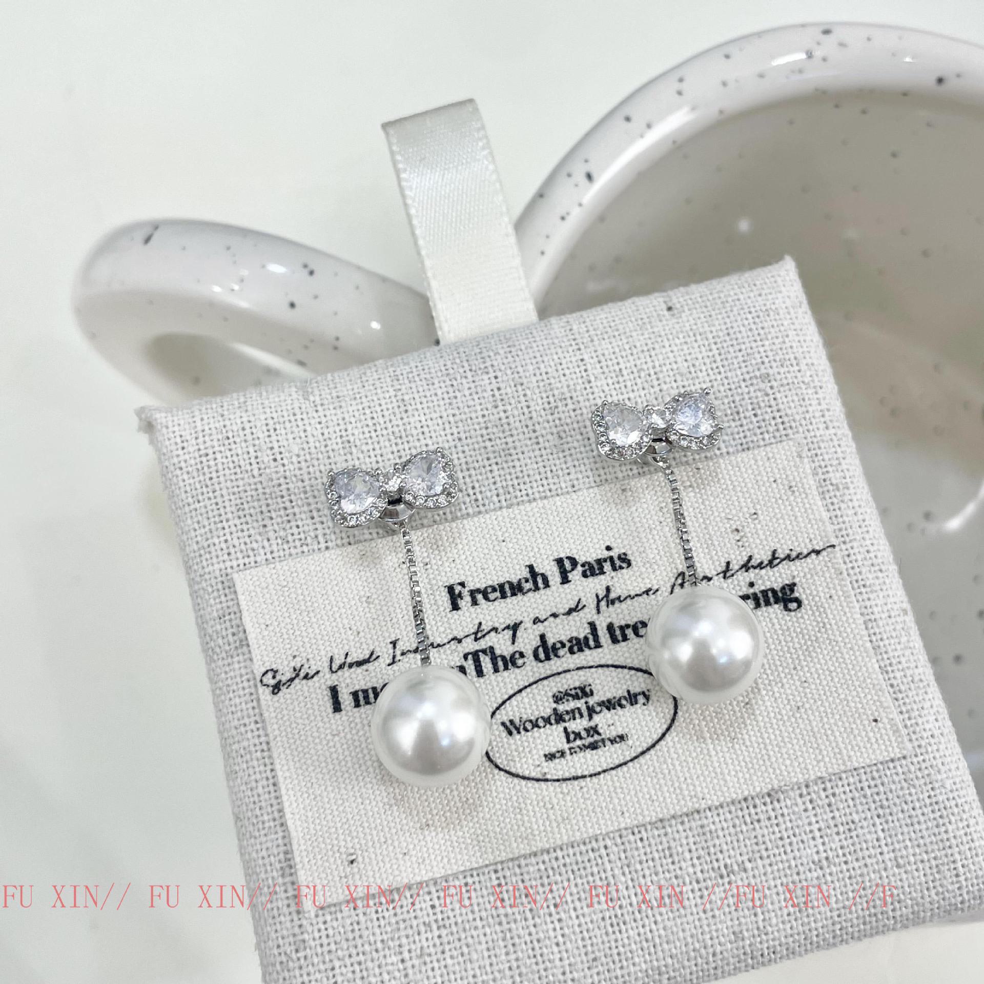 

Серьги-кисточки с жемчугом и бантом, роскошные элегантные гвоздики в форме сердца для женщин. e0642 красный