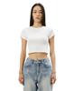 THREE TO EIGHTY Basic Logo Crop T-Shirt (White)