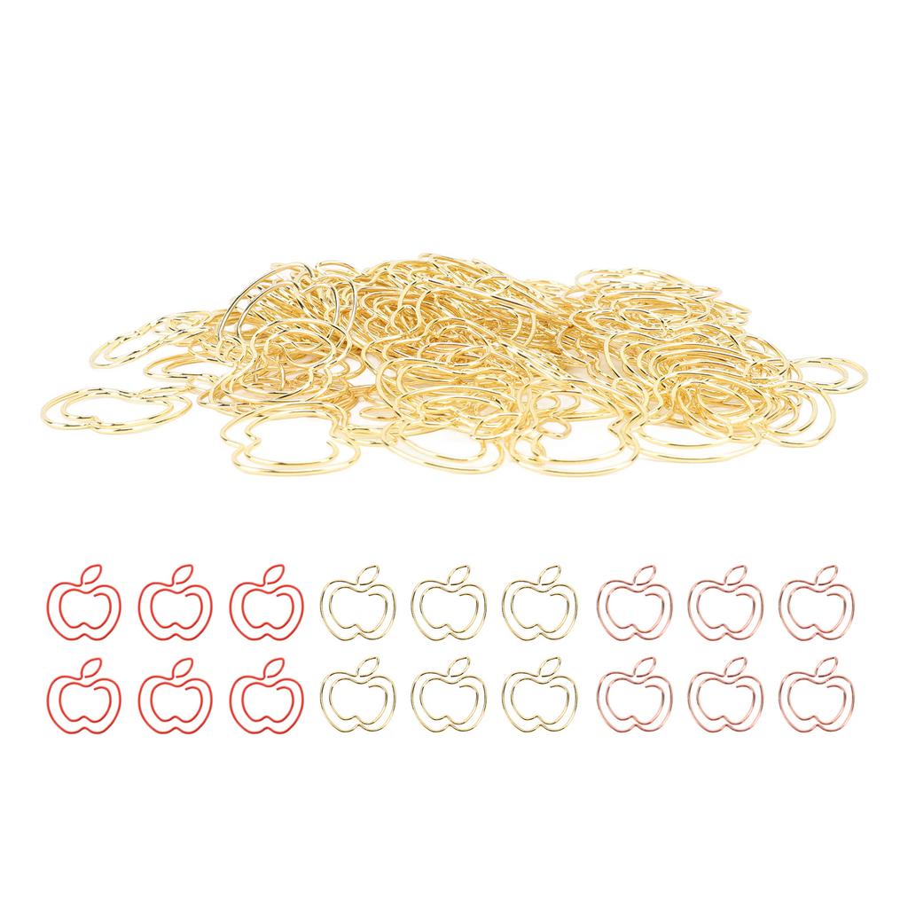 100pcs Fruit Paper Clips Cute Bookmark Pare Clips Portable Funny Small Paper Clips with Transparent 