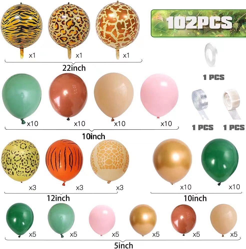 Jungle Animal Theme Leopard Print Aluminum Foil Balloon Foot Print Children'S Birthday Party Set Decorative Supplies