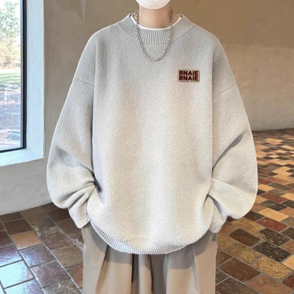 Men's American-Style Sweater - Autumn/Winter Warm Loose Knit Pullover