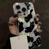 Cute Black Cat Phone Case For iPhone 17 Air 16 E 15 14 13 12 11 Pro Max Plus SE 2020 2022 Silver Feather Texture Cover