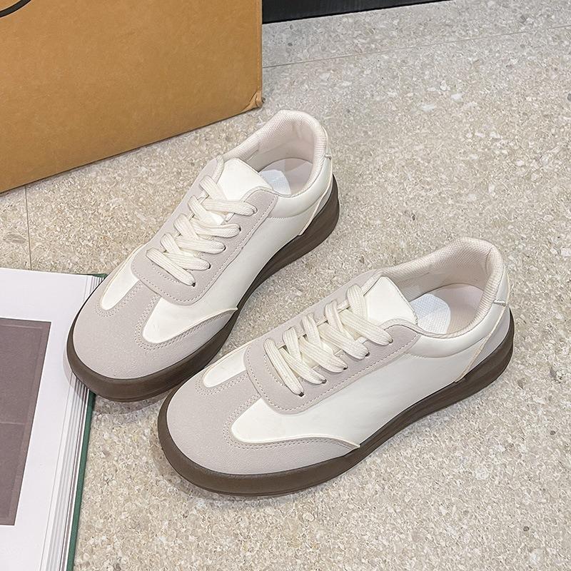 Women‘s Shoes Spring Retro German Training Sports Casual Thick-Soled Gump Board White.