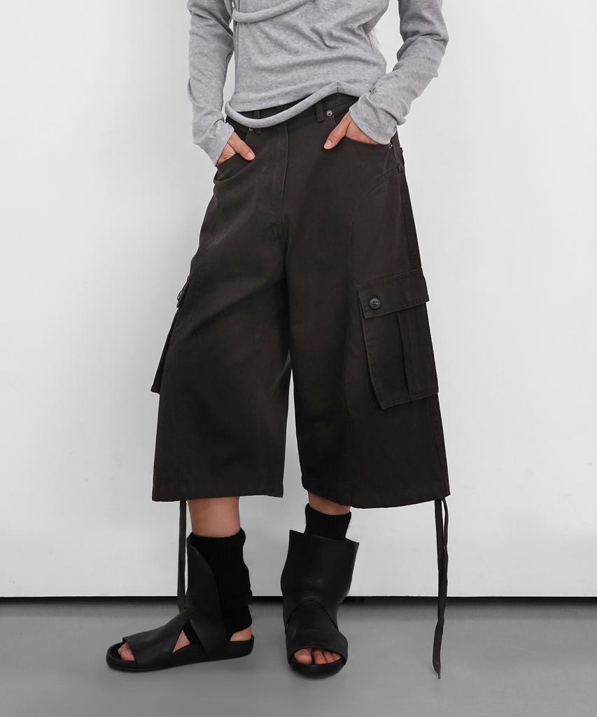 Saendeulig Cargo Bermuda Cotton Shorts_Charcoal