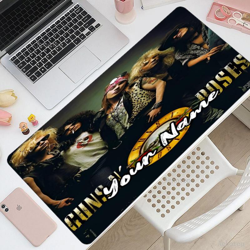 Custom Name Guns N Roses Theme Mouse Pad, Non Slip Rubber Base, Multifunctional Office & Home Decor, Perfect for Workspace Personalization.